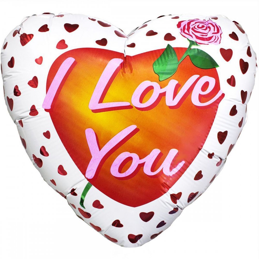 Cердце ILY Роза 18"