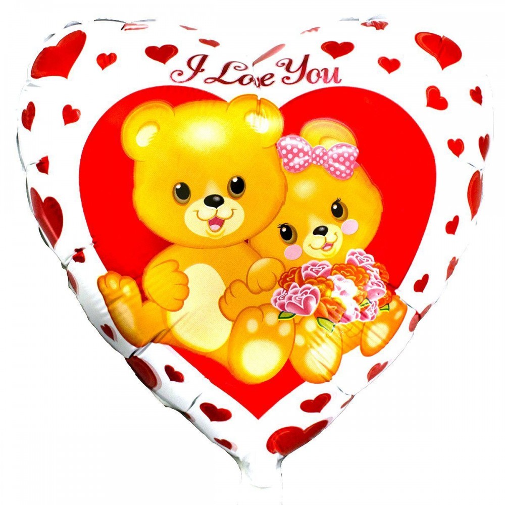 Cердце ILY мишки с цветами 18